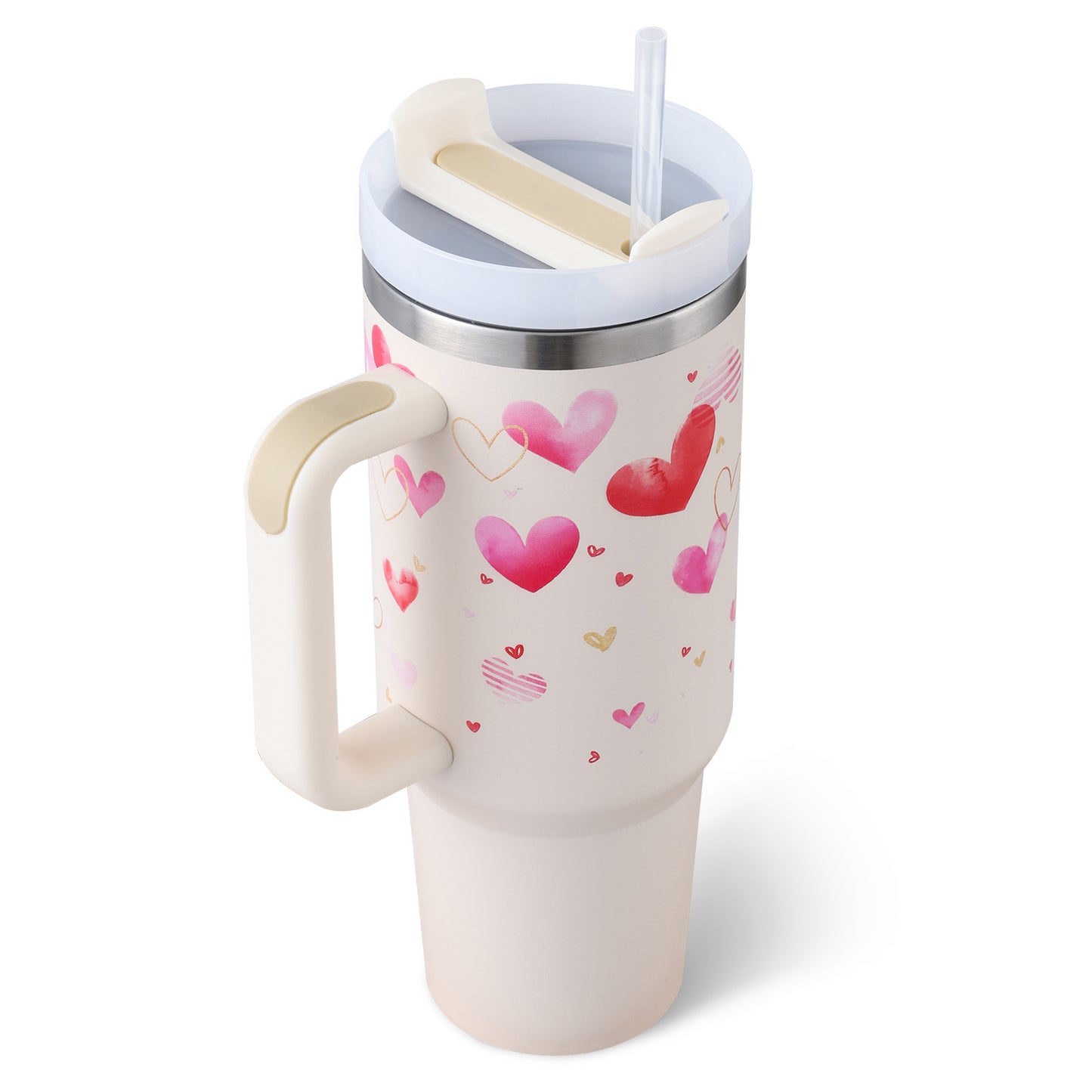 1,2 liter Termosmugg med Handtag & Sugrör