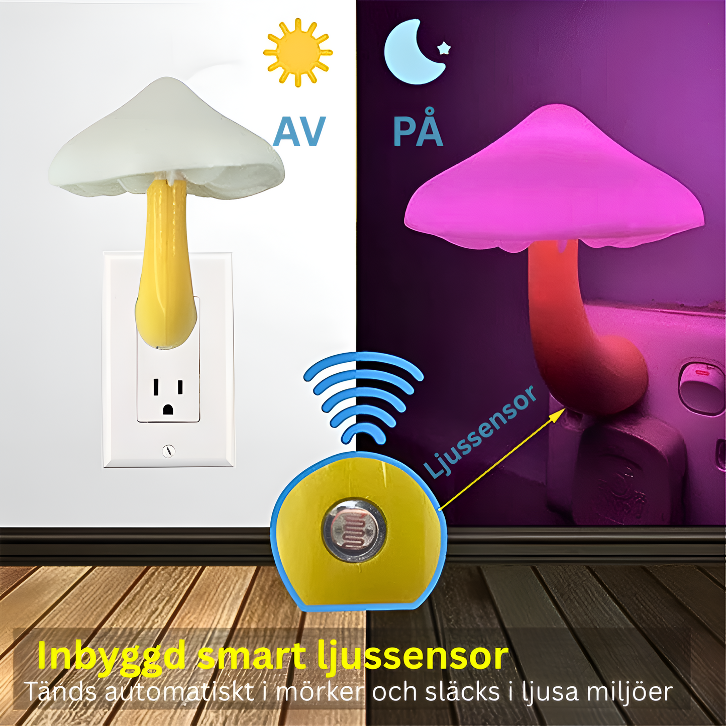 LED Nattlampa – Svampdesign