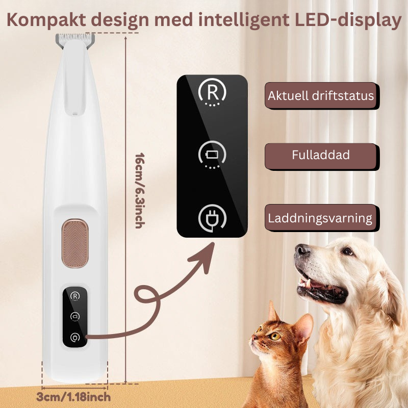 Djurtrimmer,Vattentät trimmer,LED-trimmer för husdjur,Trimmer med ljus,Klippmaskin för hund och katt,Ljudlös trimmer,Pälsvård hemma,Husdjurstrimmer, Batteridriven trimmer,Tystgående djurtrimmer,Pet trimmer,Waterproof pet clipper,LED grooming trimmer,Silent dog trimmer,Cat hair clipper
